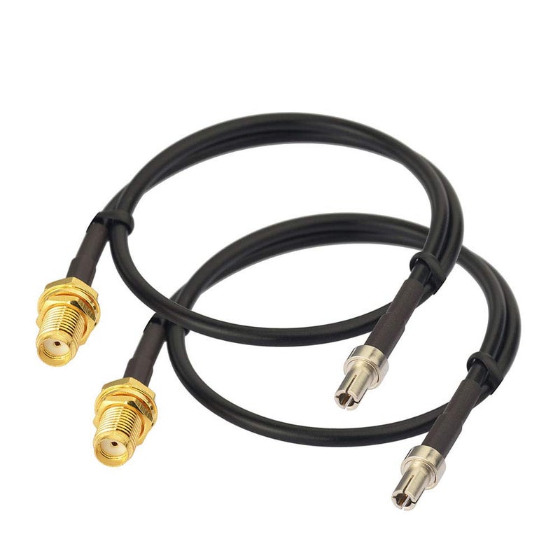 EIGHTWOOD كابل محول هوائي خارجي ثنائي من Eightwood TS9 ذكر إلى SMA أنثى 12 بوصة (عبوة 2) لجهاز مودم USB 4G LTE AT&T MiFi نقطة اتصال Nighthawk MR1100 AC791L 7730L - Image 1